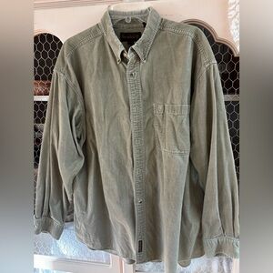 Timberland Sage Green Corduroy  💯 Cotton Button-Up Shirt